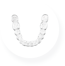 Invisalign aligner overhead view